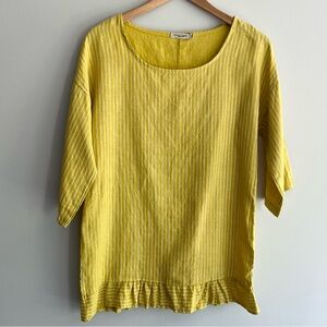 Lingo L’arno Linen Yellow Striped Women's Top size M